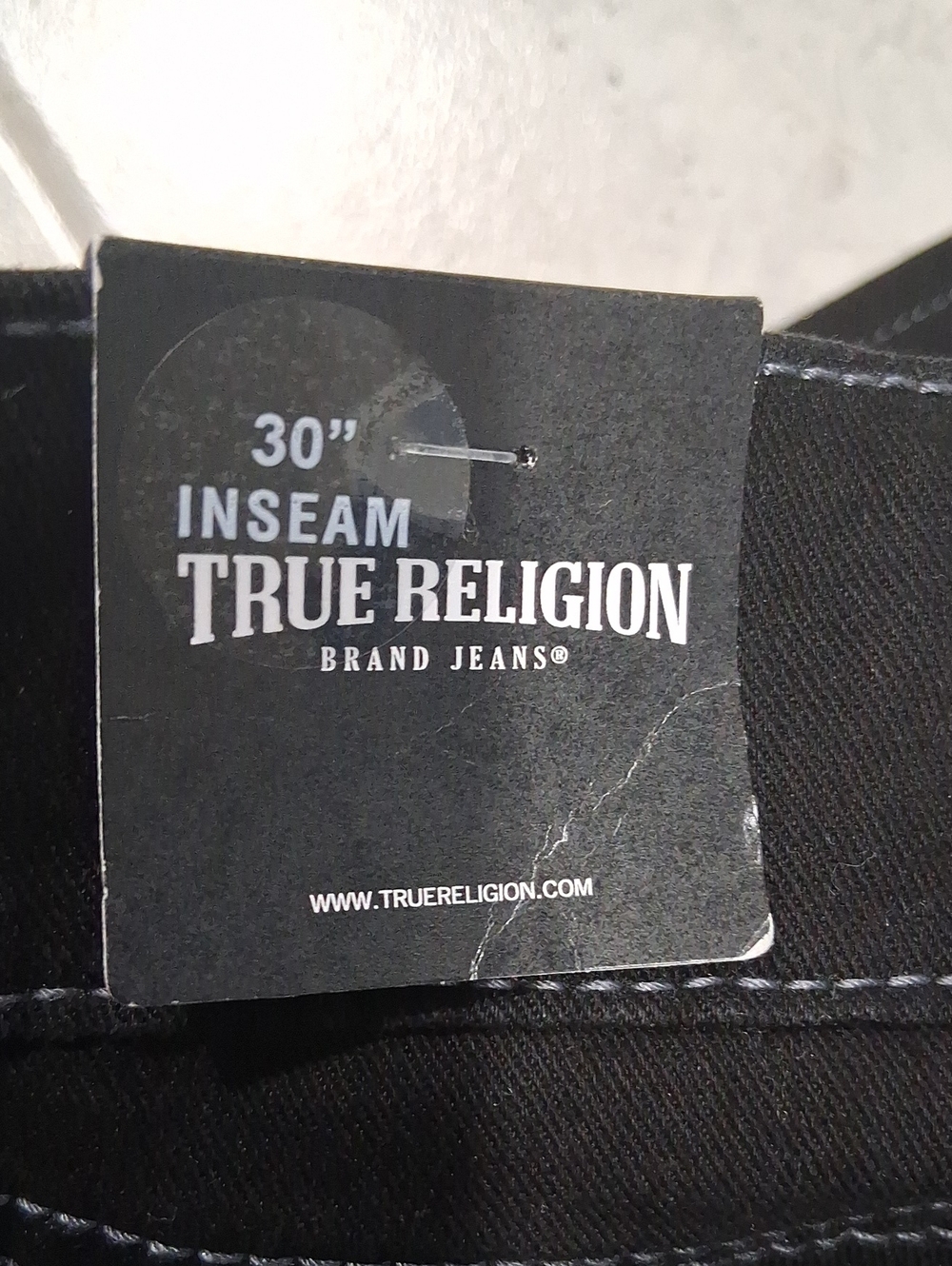 True Religion Ricky Relaxed Straight Jeans Size-36x30 Black NWT - Picture 6 of 7